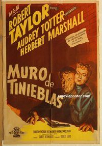 b368 HIGH WALL Argentinean movie poster '48 Robert Taylor, Totter