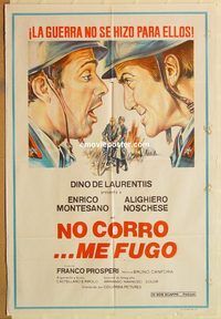 b375 IO NON SCAPPO FUGGO Argentinean movie poster '69 Enrico Montesano