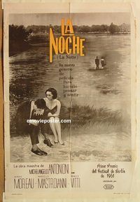 b387 LA NOTTE Argentinean movie poster '61 Antonioni, Mastroianni