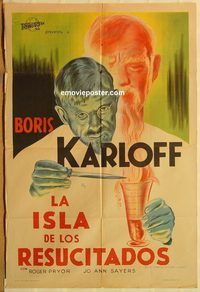 b411 MAN WITH NINE LIVES Argentinean movie poster R40s Boris Karloff