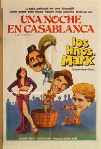 b426 NIGHT IN CASABLANCA Argentinean movie poster R70s Marx Brothers!