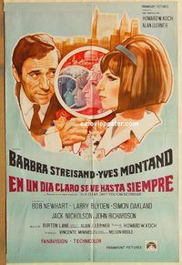 b434 ON A CLEAR DAY YOU CAN SEE FOREVER Argentinean movie poster '70
