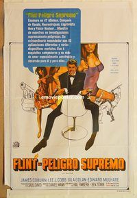 b439 OUR MAN FLINT Argentinean movie poster '66 James Coburn, Cobb