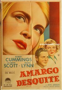 b441 PAID IN FULL Argentinean movie poster '50 Robert Cummings