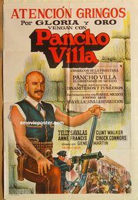 b442 PANCHO VILLA Argentinean movie poster '72 Savalas, Walker