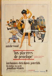 b445 PENELOPE Argentinean movie poster '66 Natalie Wood, Falk