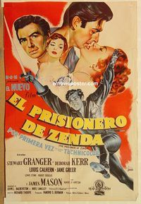 b451 PRISONER OF ZENDA Argentinean movie poster '52 Granger, Kerr