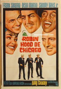 b464 ROBIN & THE 7 HOODS Argentinean movie poster '64 the Rat Pack!