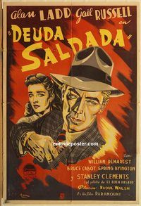 b467 SALTY O'ROURKE Argentinean movie poster '45 Alan Ladd, Russell