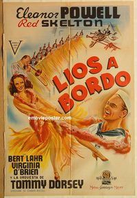 b475 SHIP AHOY Argentinean movie poster '42 Eleanor Powell, Skelton