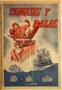 b506 TANKS A MILLION Argentinean movie poster '41 William Tracy