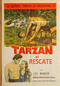 b507 TARZAN & THE SLAVE GIRL Argentinean movie poster R1960 Lex Barker