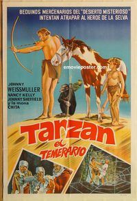 b509 TARZAN'S DESERT MYSTERY Argentinean movie poster R50s Weissmuller
