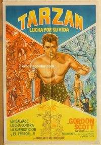 b510 TARZAN'S FIGHT FOR LIFE Argentinean movie poster R60s Gordon Scott