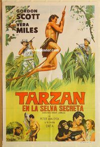 b511 TARZAN'S HIDDEN JUNGLE Argentinean movie poster '55 Gordon Scott