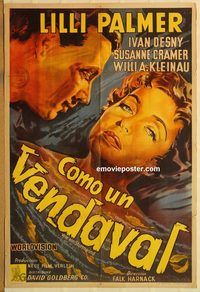 b513 TEMPESTUOUS LOVE Argentinean movie poster '57 Lilli Palmer