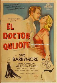 b517 THREE MEN IN WHITE Argentinean movie poster '44 Barrymore