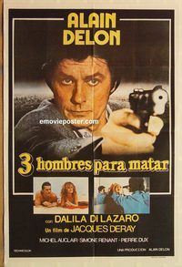 b518 THREE MEN TO DESTROY Argentinean movie poster '80 Alain Delon