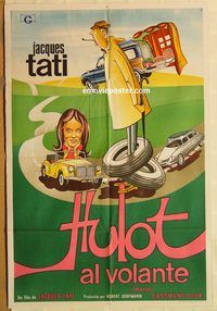 b523 TRAFFIC Argentinean movie poster '73 Tati as Mr. Hulot!
