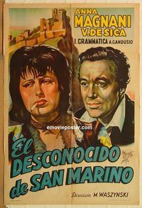 b534 UNKNOWN MEN OF SAN MARINO Argentinean movie poster '46 Magnani