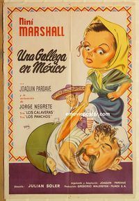 b530 UNA GALLEGA EN MEXICO Argentinean movie poster '49 Nini Marshall