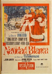 b545 WHITE CHRISTMAS Argentinean movie poster '54 Bing Crosby, Kaye
