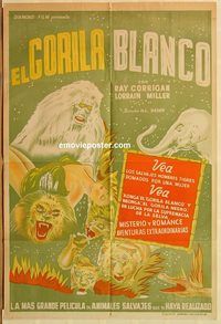 b547 WHITE GORILLA Argentinean movie poster '45 Corrigan, Miller