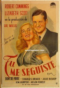 b554 YOU CAME ALONG Argentinean movie poster '45 Liz Scott debut!