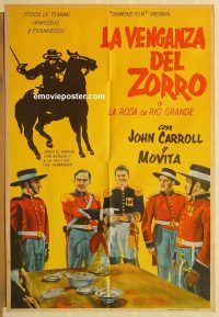 b558 ZORRO RIDES AGAIN Argentinean movie poster '59 Carroll