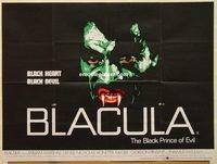 b125 BLACULA British quad movie poster '72 blaxploitation classic!