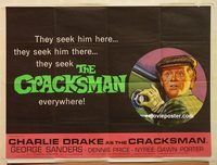 b138 CRACKSMAN British quad movie poster '63 Charlie Drake, Sanders