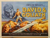 b139 DAVID & GOLIATH British quad movie poster '61 Orson Welles
