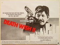 b142 DEATH WISH 2 British quad movie poster '82 Charles Bronson