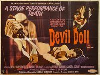 b144 DEVIL DOLL British quad movie poster '64 Sylvester, Haliday