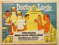 b148 DOCTOR AT LARGE British quad movie poster '57 Dirk Bogarde