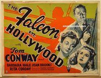 b160 FALCON IN HOLLYWOOD British quad movie poster '44 Tom Conway