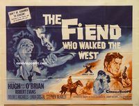 b163 FIEND WHO WALKED THE WEST British quad movie poster '58 O'Brian