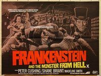 b171 FRANKENSTEIN & THE MONSTER FROM HELL British quad movie poster '74