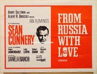 b172 FROM RUSSIA WITH LOVE British quad movie poster R60s Connery as Bond