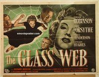 b173 GLASS WEB British quad movie poster '53 Edward G. Robinson