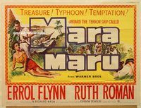 b198 MARA MARU British quad movie poster '52 Errol Flynn, Ruth Roman