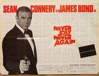 b203 NEVER SAY NEVER AGAIN British quad movie poster '83 Connery, Bond