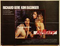 b205 NO MERCY British quad movie poster '86 Kim Basinger, R. Gere