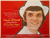 b206 O LUCKY MAN British quad movie poster '73 Malcolm McDowell