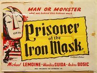 b217 PRISONER OF THE IRON MASK British quad movie poster '62 Italian AIP!