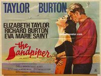 b222 SANDPIPER British quad movie poster '65 Liz Taylor, Burton