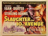 b224 SLAUGHTER ON 10th AVE British quad movie poster '57 Richard Egan