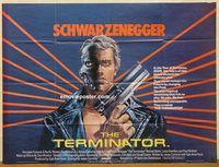 b233 TERMINATOR British quad movie poster '84 Arnold Schwarzenegger