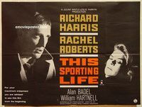 b236 THIS SPORTING LIFE British quad movie poster '63 Richard Harris