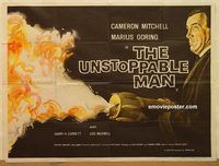 b239 UNSTOPPABLE MAN British quad movie poster '60 Mitchell, Goring